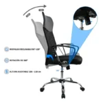 Silla de Oficina Respaldo Alto Malla Base Cromada 5