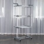 Tendedero Vertical Plegable 3 Niveles con Ruedas - Gris / Blanco - DASCK - Imagen 6