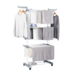 Tendedero Vertical Plegable 3 Niveles con Ruedas - Gris / Blanco - DASCK - Imagen 7