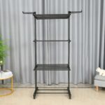 Tendedero Vertical Plegable 3 Niveles con Ruedas - Negro - DASCK - Imagen 2